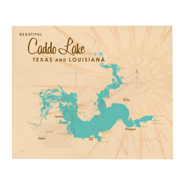 Caddo Lake Texas Louisiana Throw Blanket