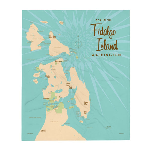 Fidalgo Island Washington Throw Blanket