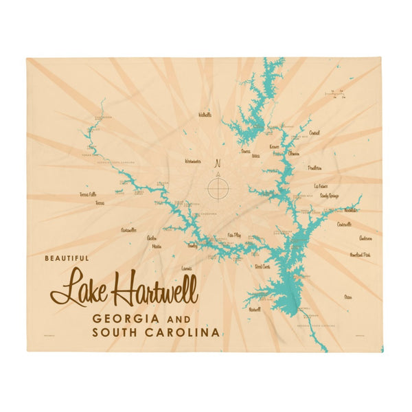 Lake Hartwell Georgia South Carolina Throw Blanket