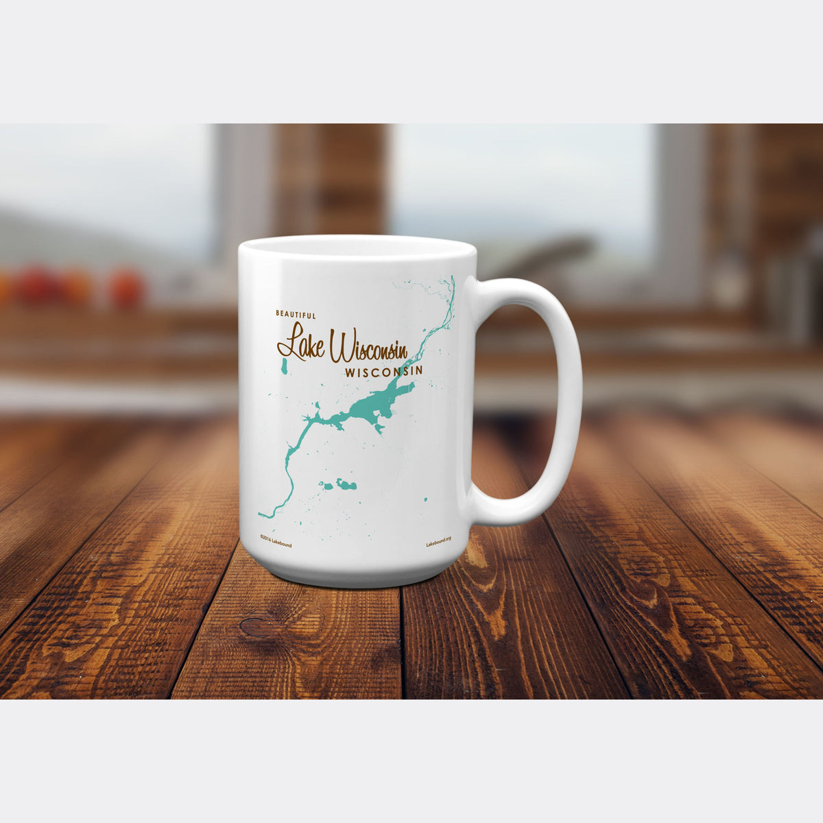 Lake Wisconsin Wisconsin, Lake Map Mug (15 oz)