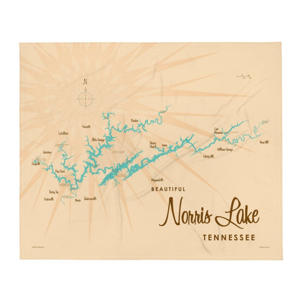 Norris Lake Tennessee Throw Blanket