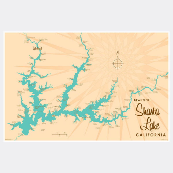 Shasta Lake California, Paper Print