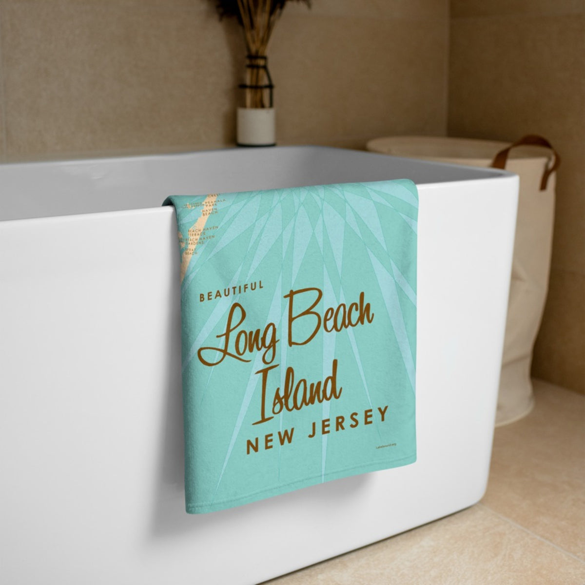 CafePress Long Beach Island New Jersey Beach Towel - 30x60 Inch, Soft & Absorbent, Polyester/Cotton Blend