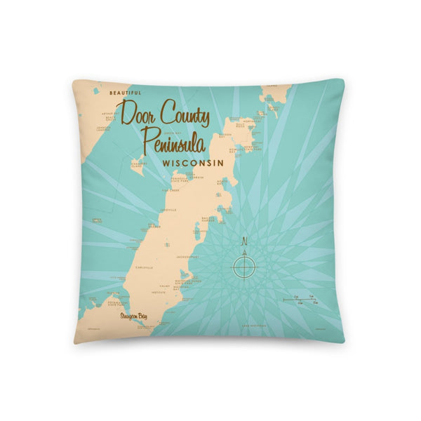 Door County Peninsula Wisconsin Pillow