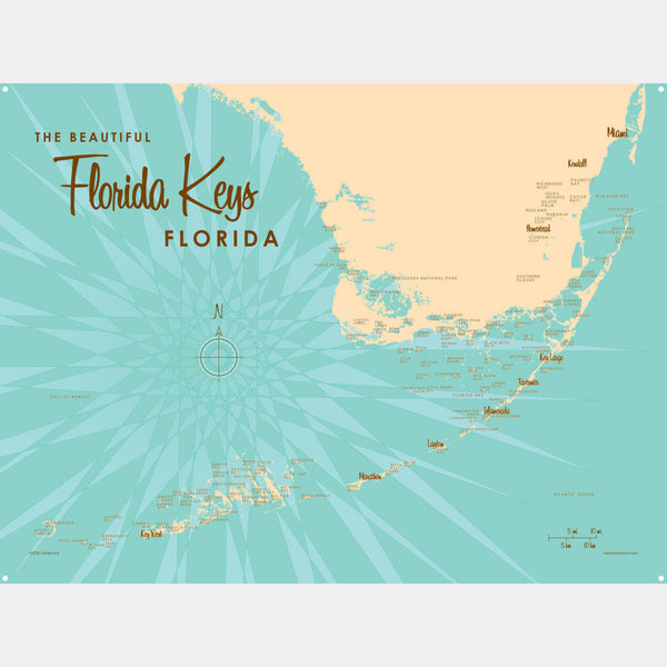 Florida Keys Florida, Metal Sign Map Art