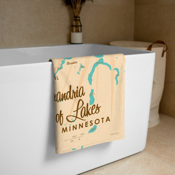 Alexandria Chain of Lakes Minnesota Beach Towel