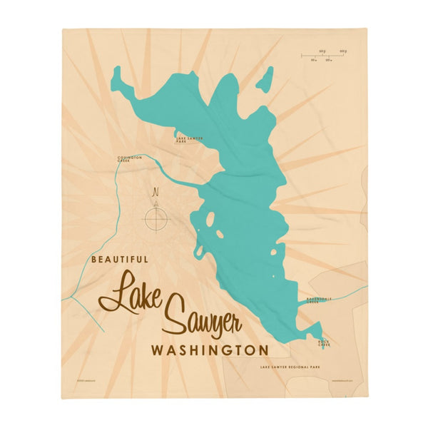 Lake Sawyer Washington Throw Blanket