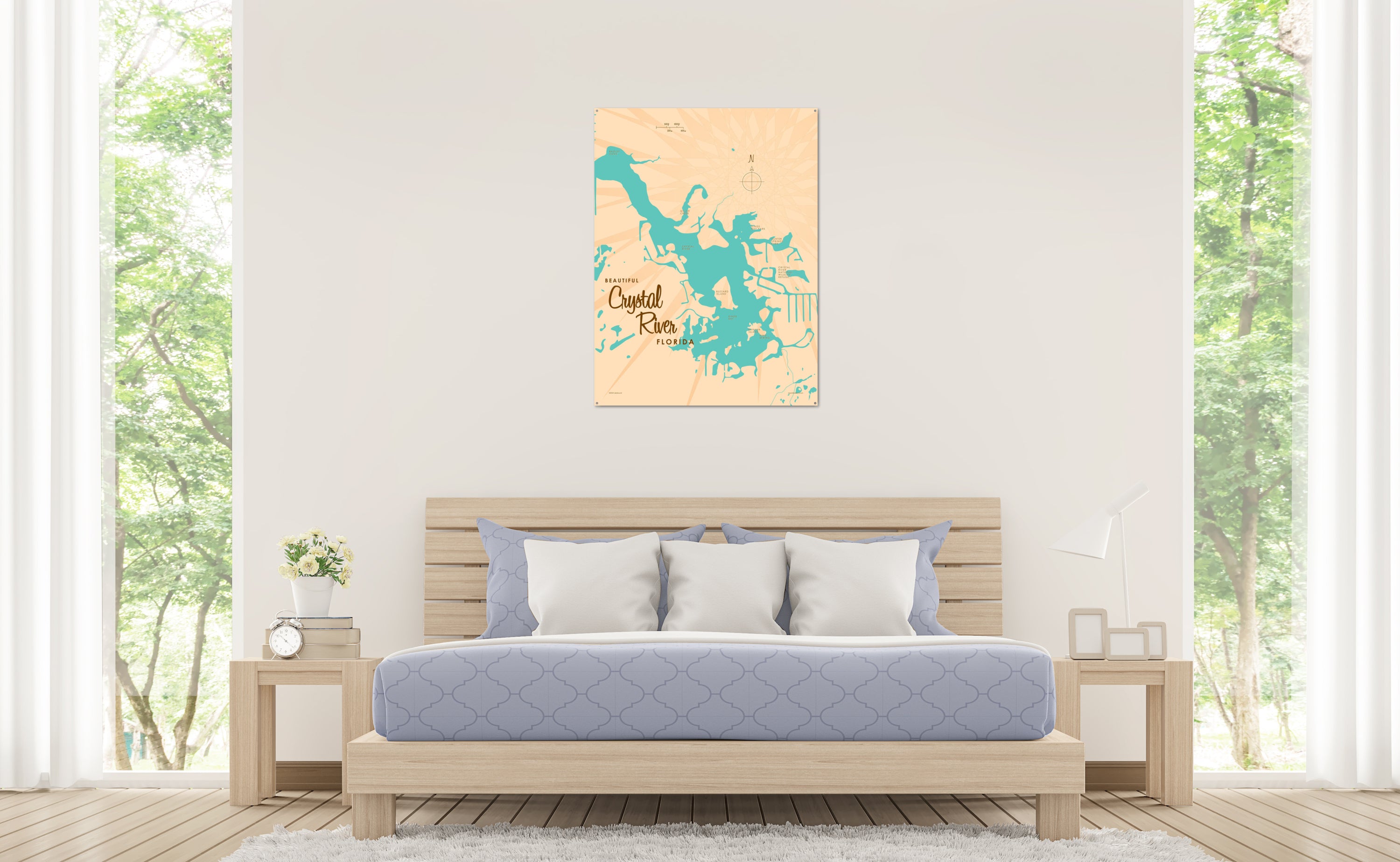Crystal Lake Florida, Metal Sign Map Art