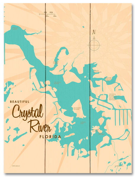 Crystal Lake Florida, Wood Sign Map Art