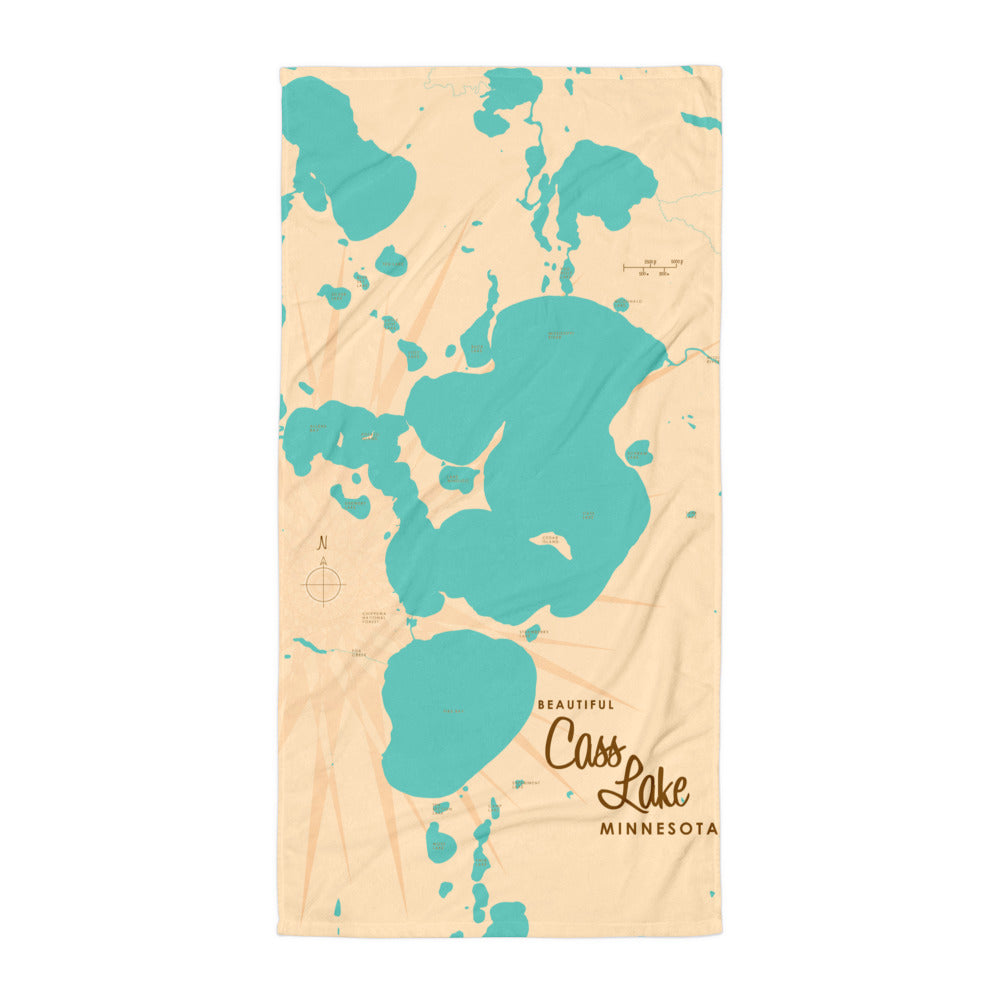 Cass Lake Minnesota Beach Towel
