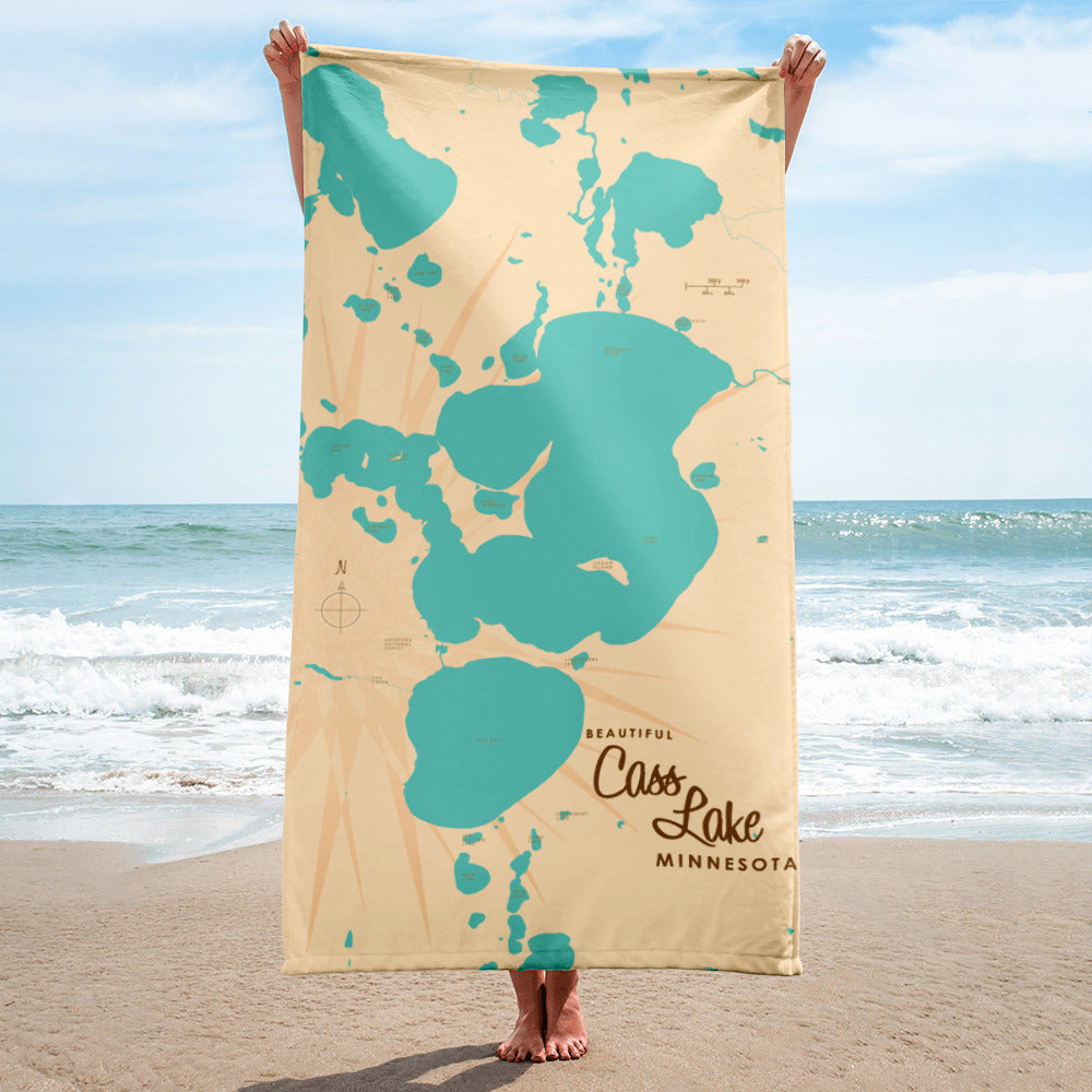 Cass Lake Minnesota Beach Towel