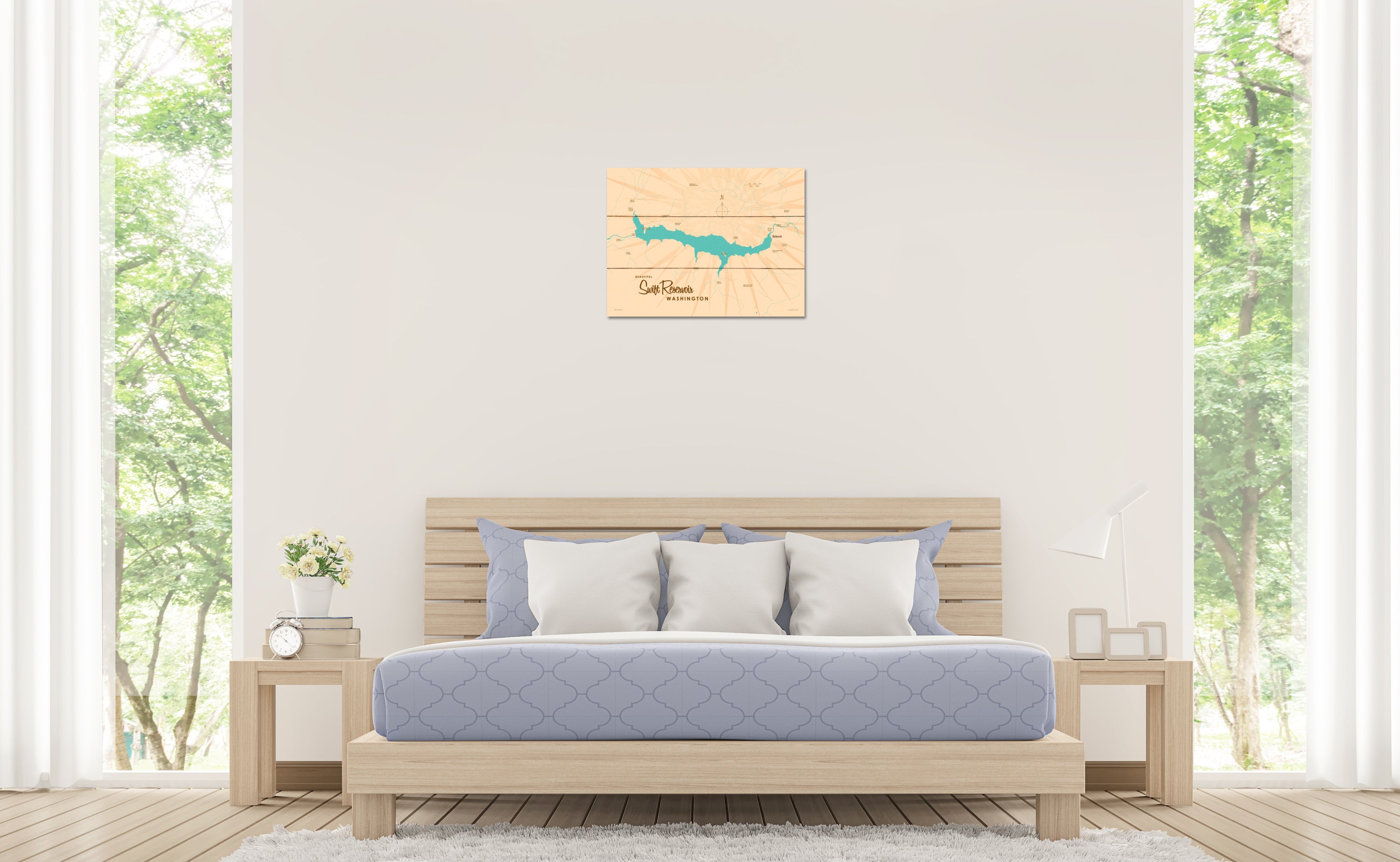 Swift Reservoir Washington, Lake Map Wood Sign