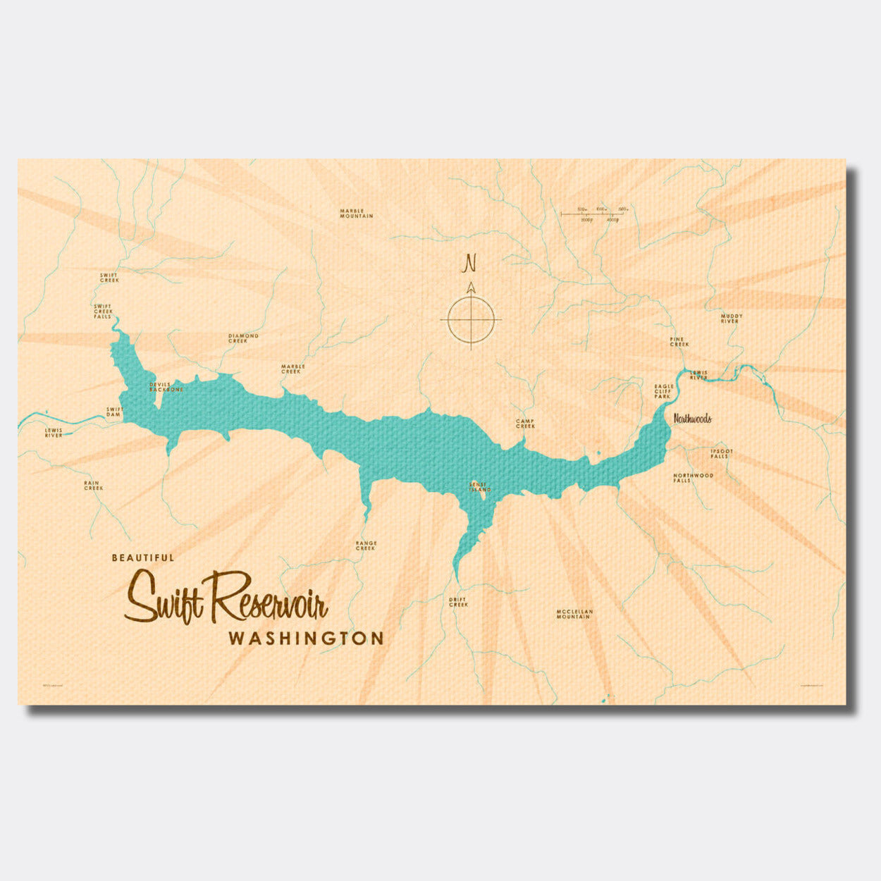 Swift Reservoir Washington, Canvas Print