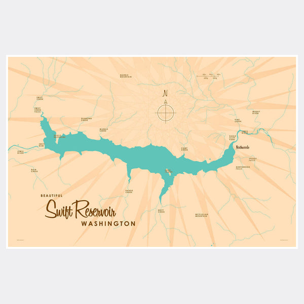Swift Reservoir Washington, Paper Print