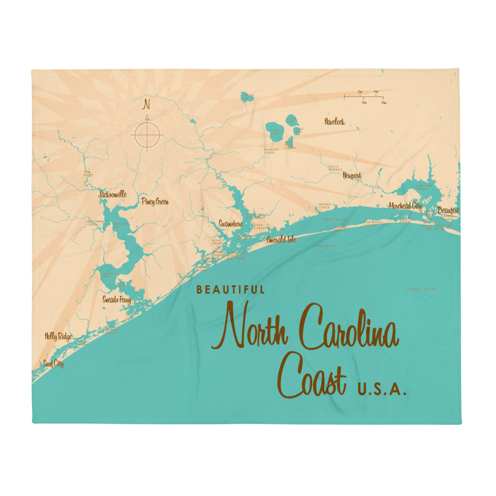 North Carolina Coast North Carolina Throw Blanket