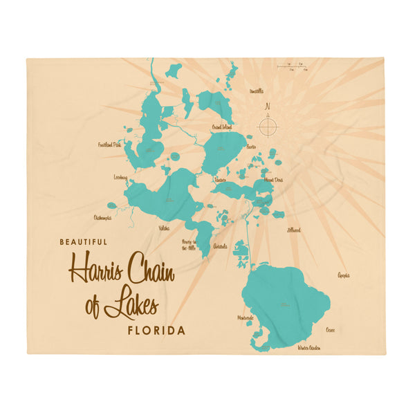 Harris Chain of Lakes Florida Throw Blanket