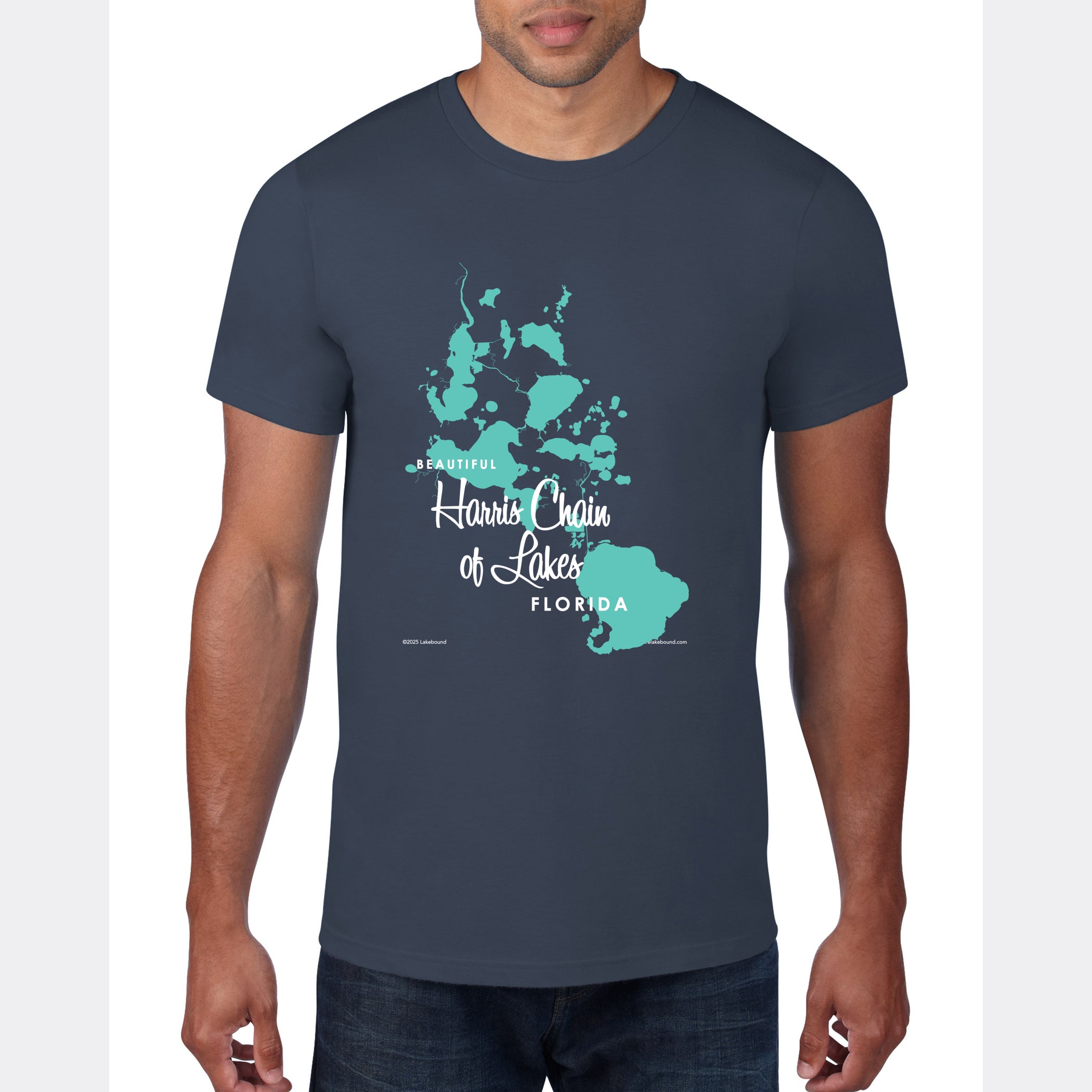 Harris Chain of Lakes Florida, Map T-Shirt