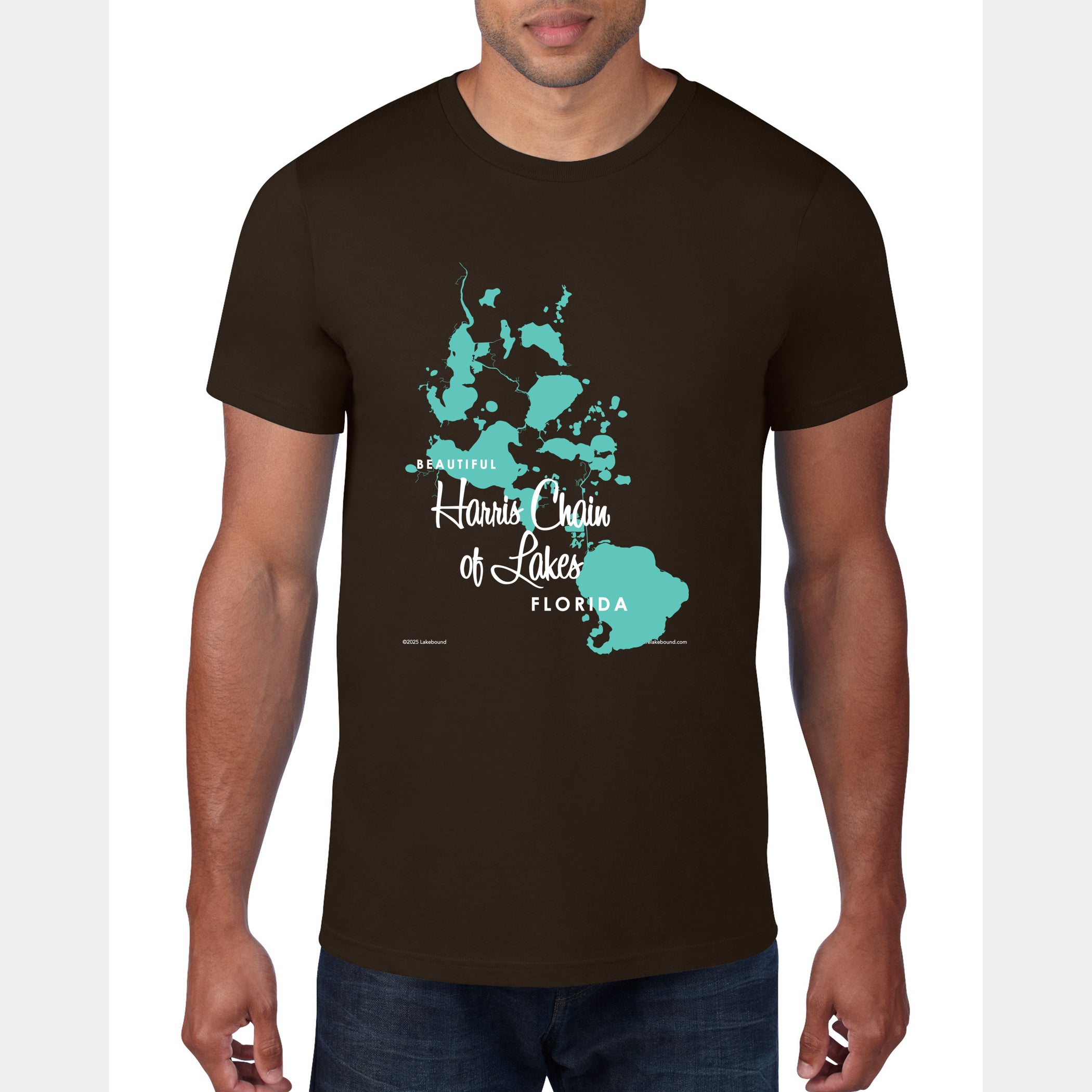 Harris Chain of Lakes Florida, Map T-Shirt