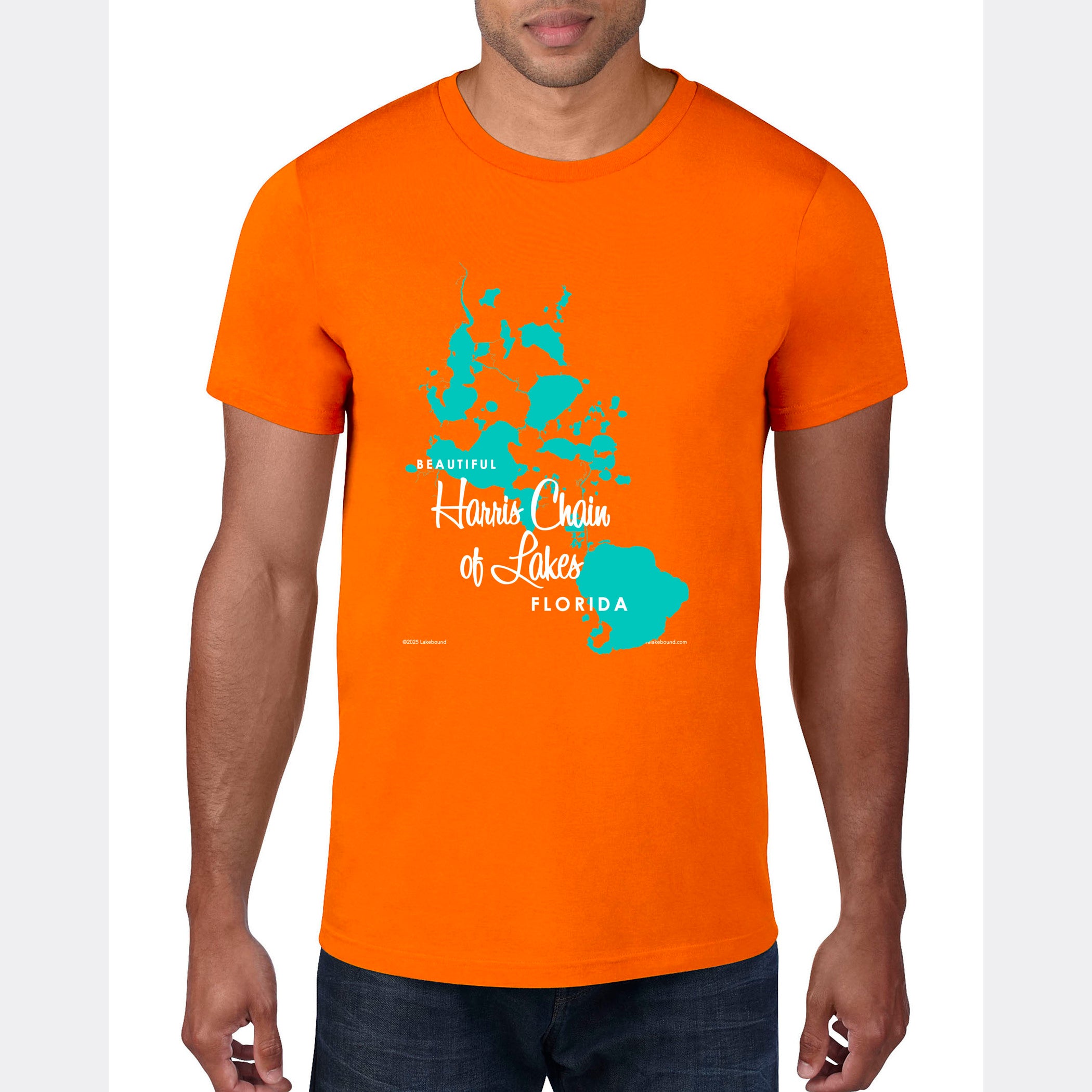 Harris Chain of Lakes Florida, Map T-Shirt