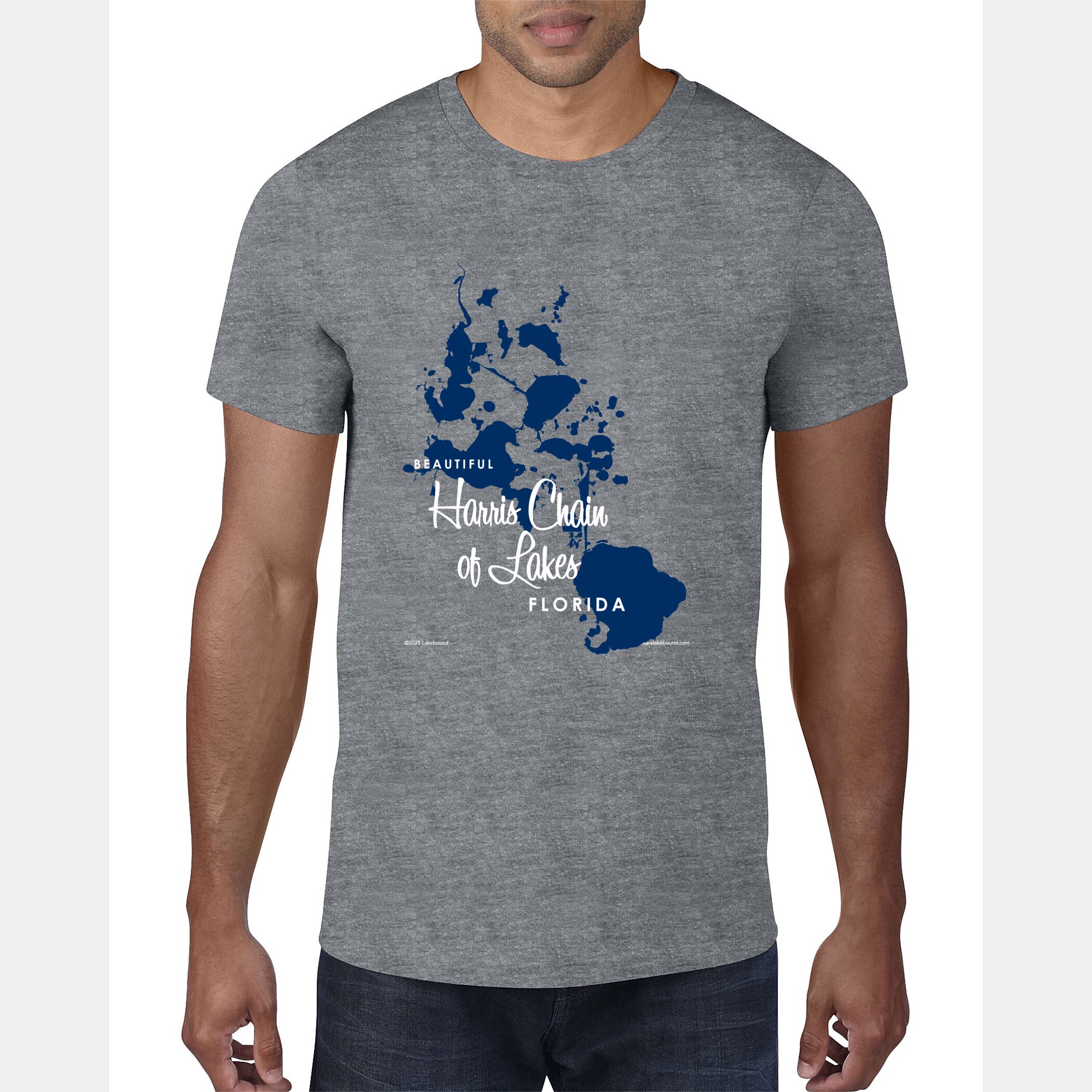Harris Chain of Lakes Florida, Map T-Shirt