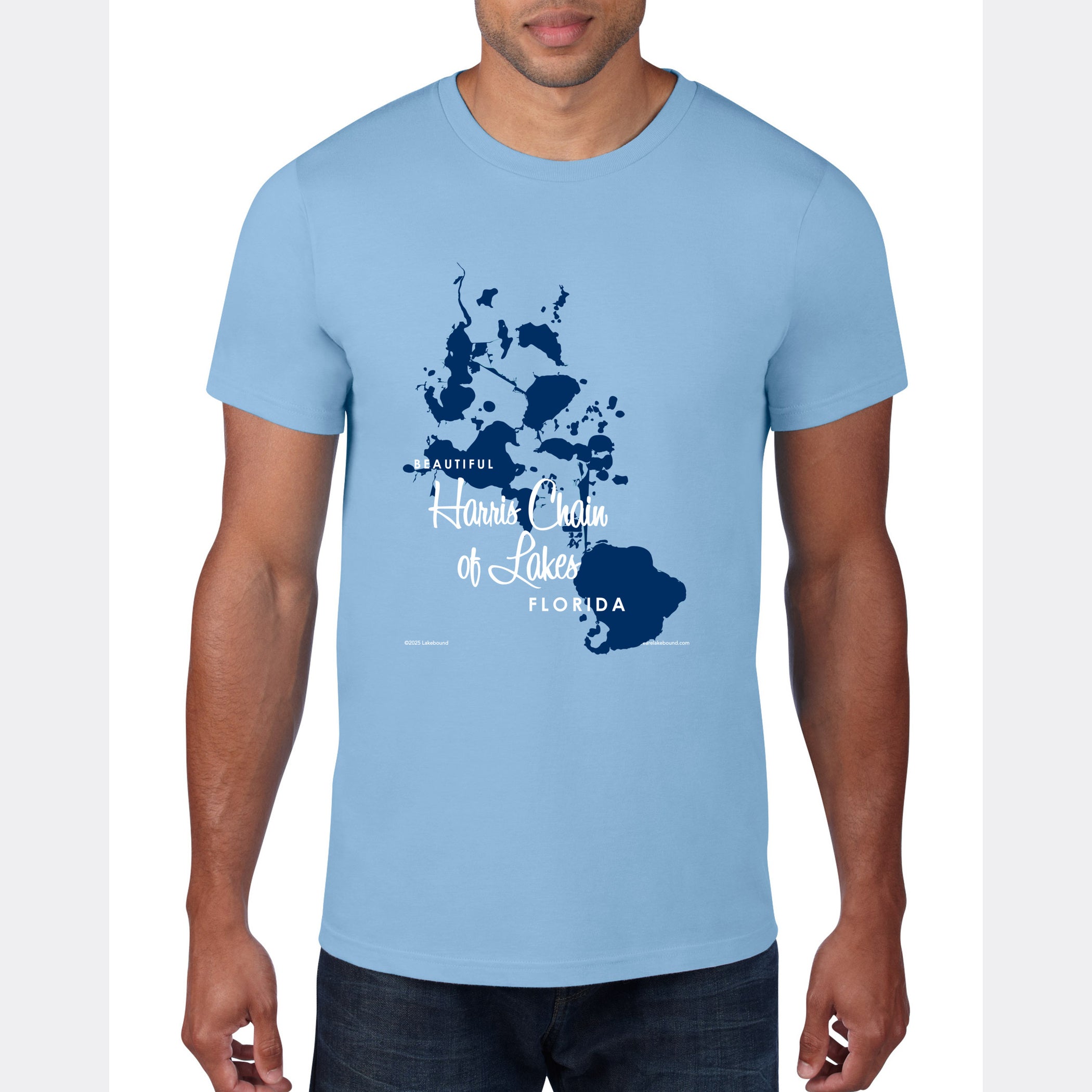 Harris Chain of Lakes Florida, Map T-Shirt