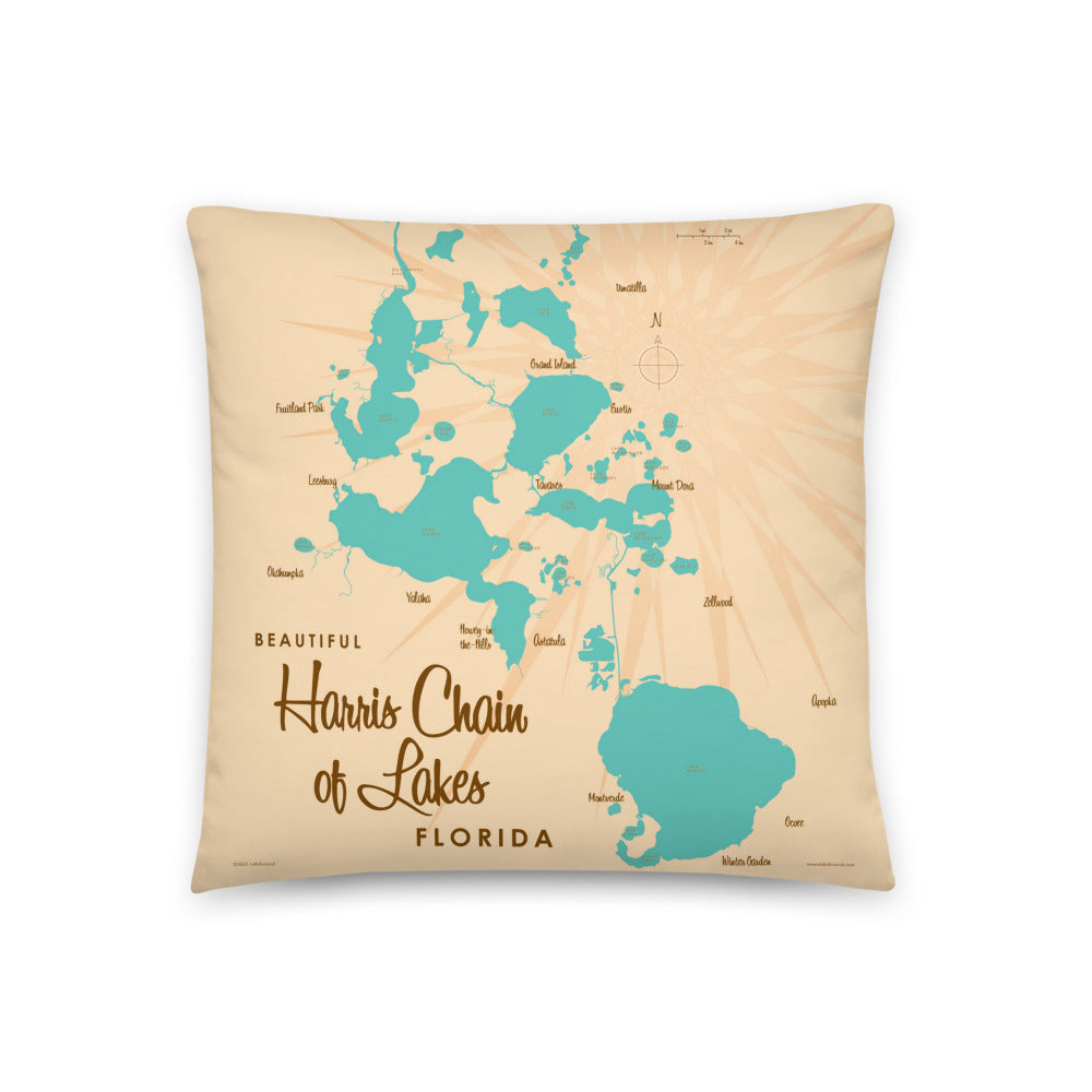 Harris Chain of Lakes Florida Pillow