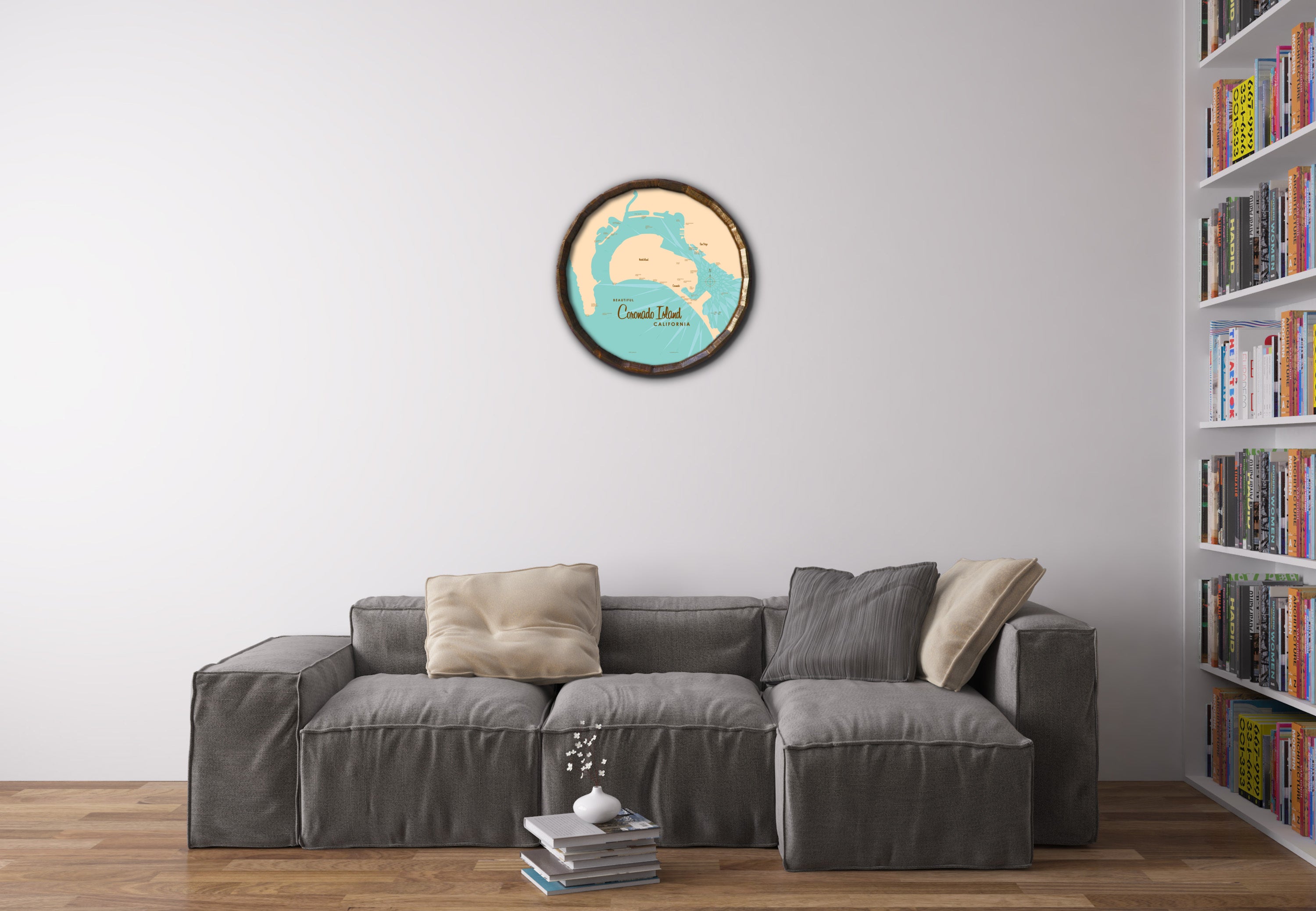 Coronado Island California, Barrel End Map Art