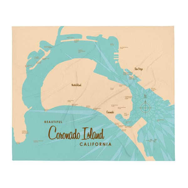 Coronado Island California Throw Blanket