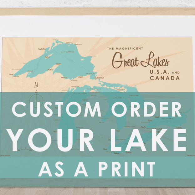 Custom Order Your Lake As a Print Map Art