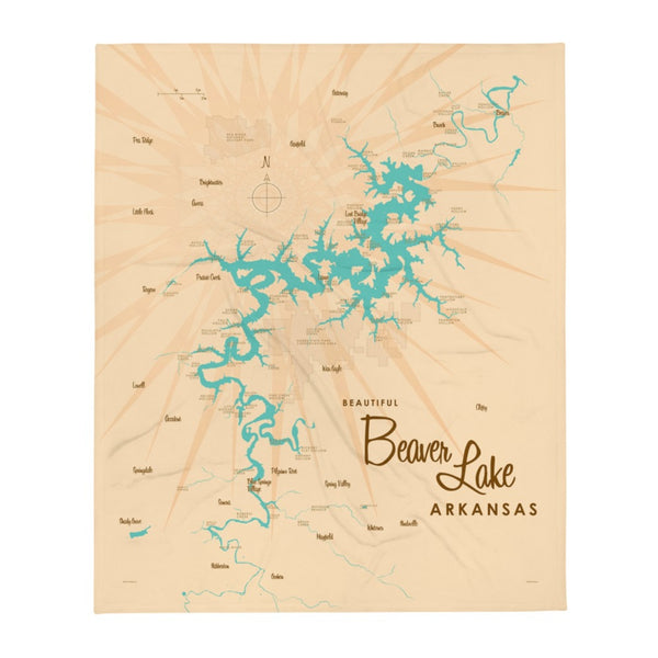 Beaver Lake Arkansas Throw Blanket