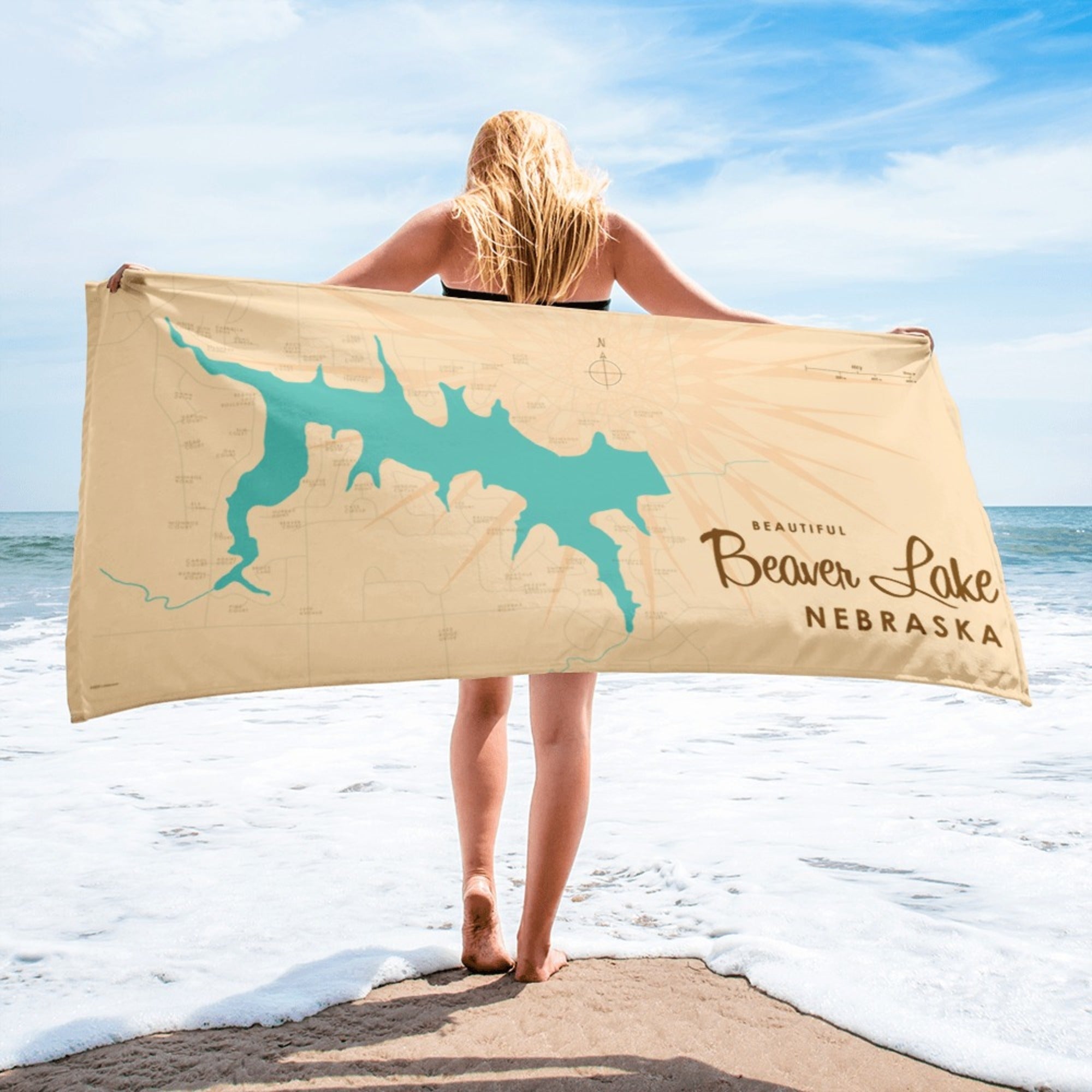 Beaver Lake Nebraska Beach Towel