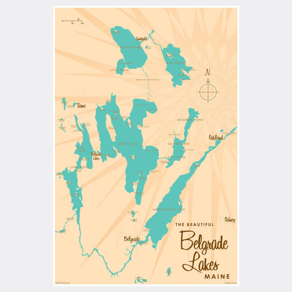 Belgrade Lakes Maine, Paper Print