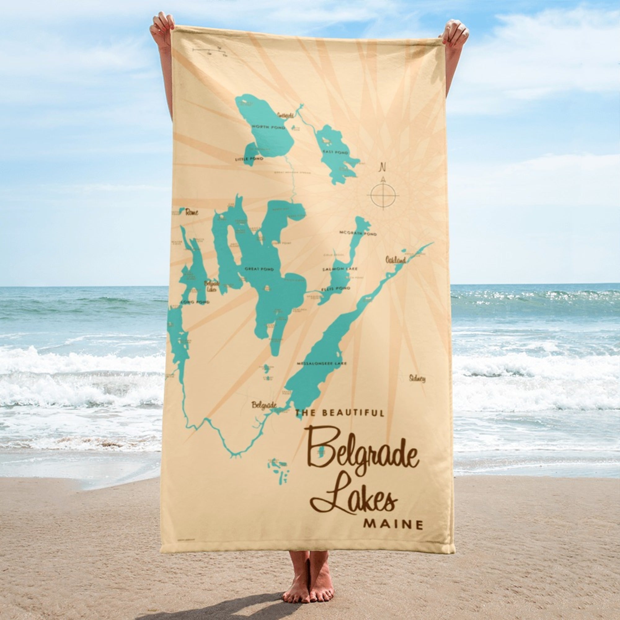 Belgrade Lakes Maine Beach Towel