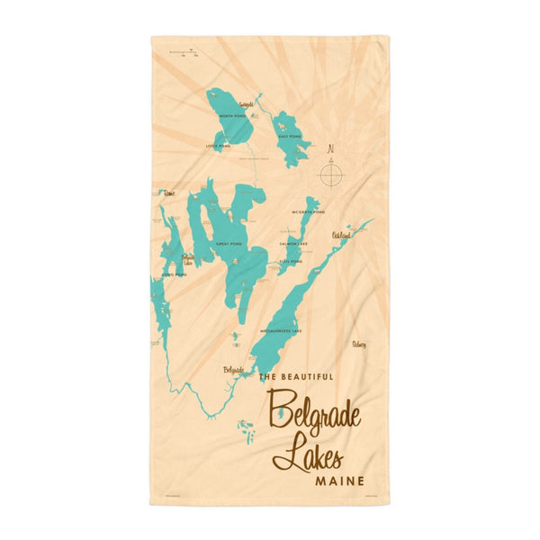 Belgrade Lakes Maine Beach Towel