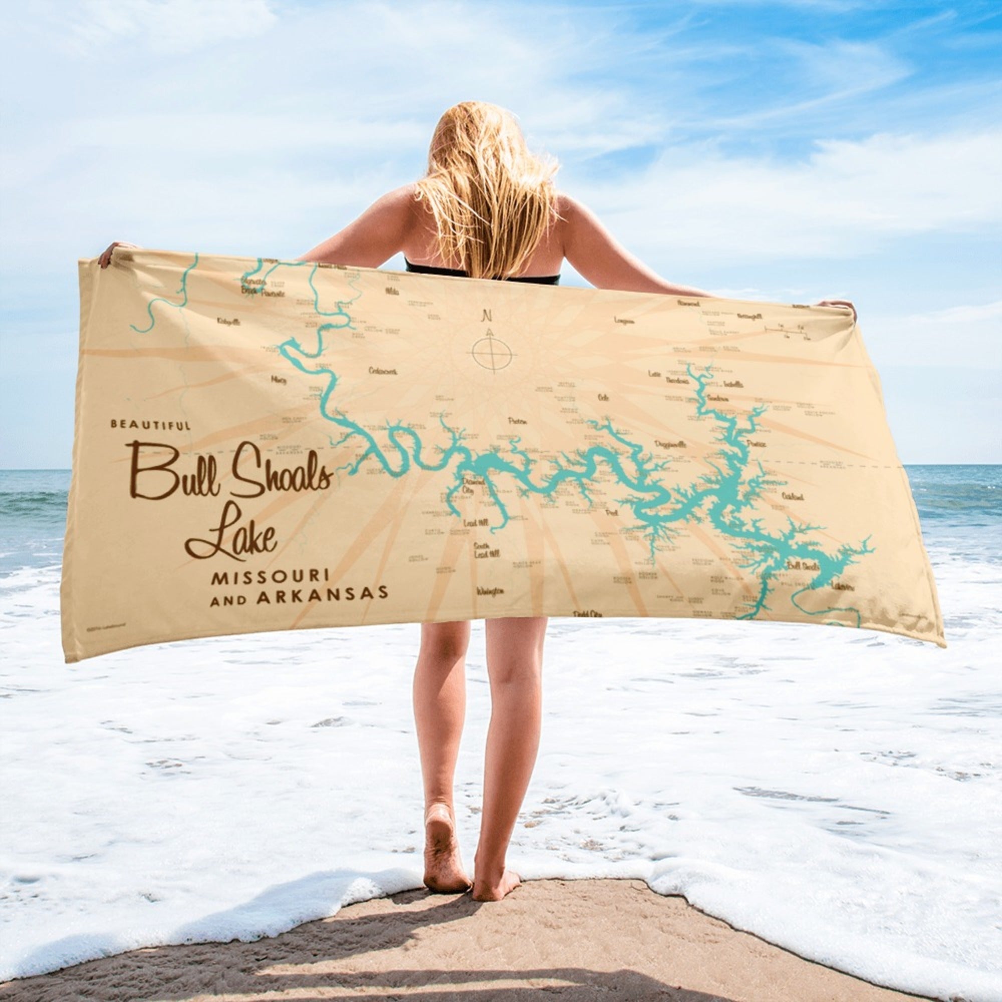 Bull Shoals Lake Missouri Arkansas Beach Towel