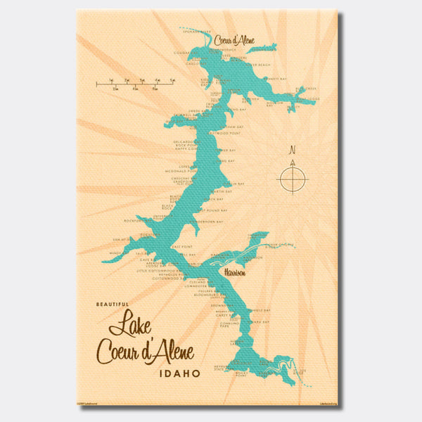 Lake Coeur d'Alene Idaho, Canvas Print