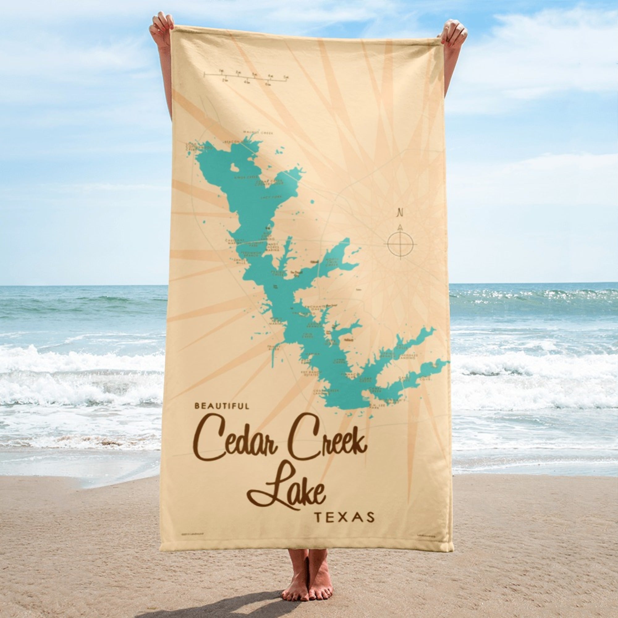 Cedar Creek Lake Texas Beach Towel