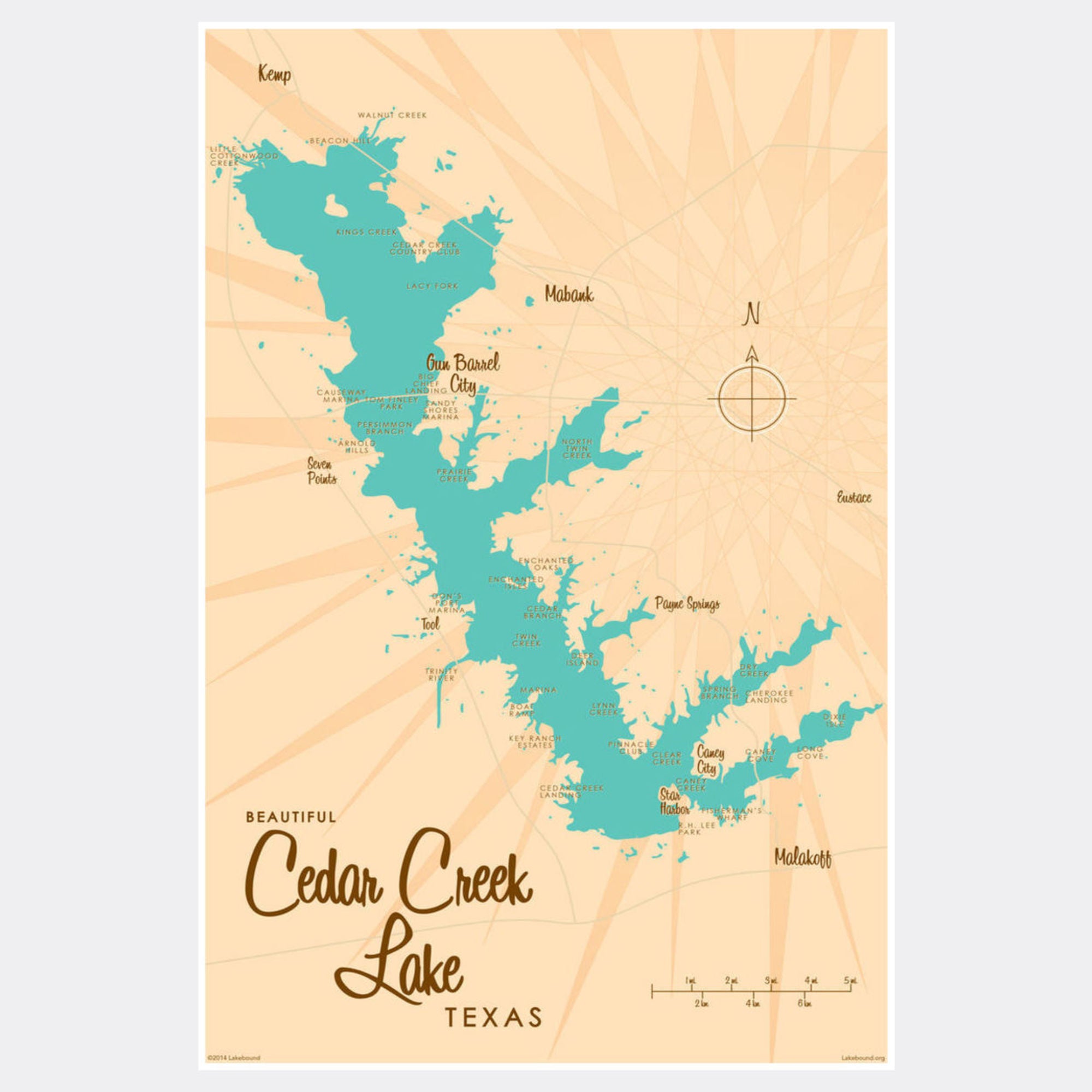 Cedar Creek Lake Texas, Paper Print