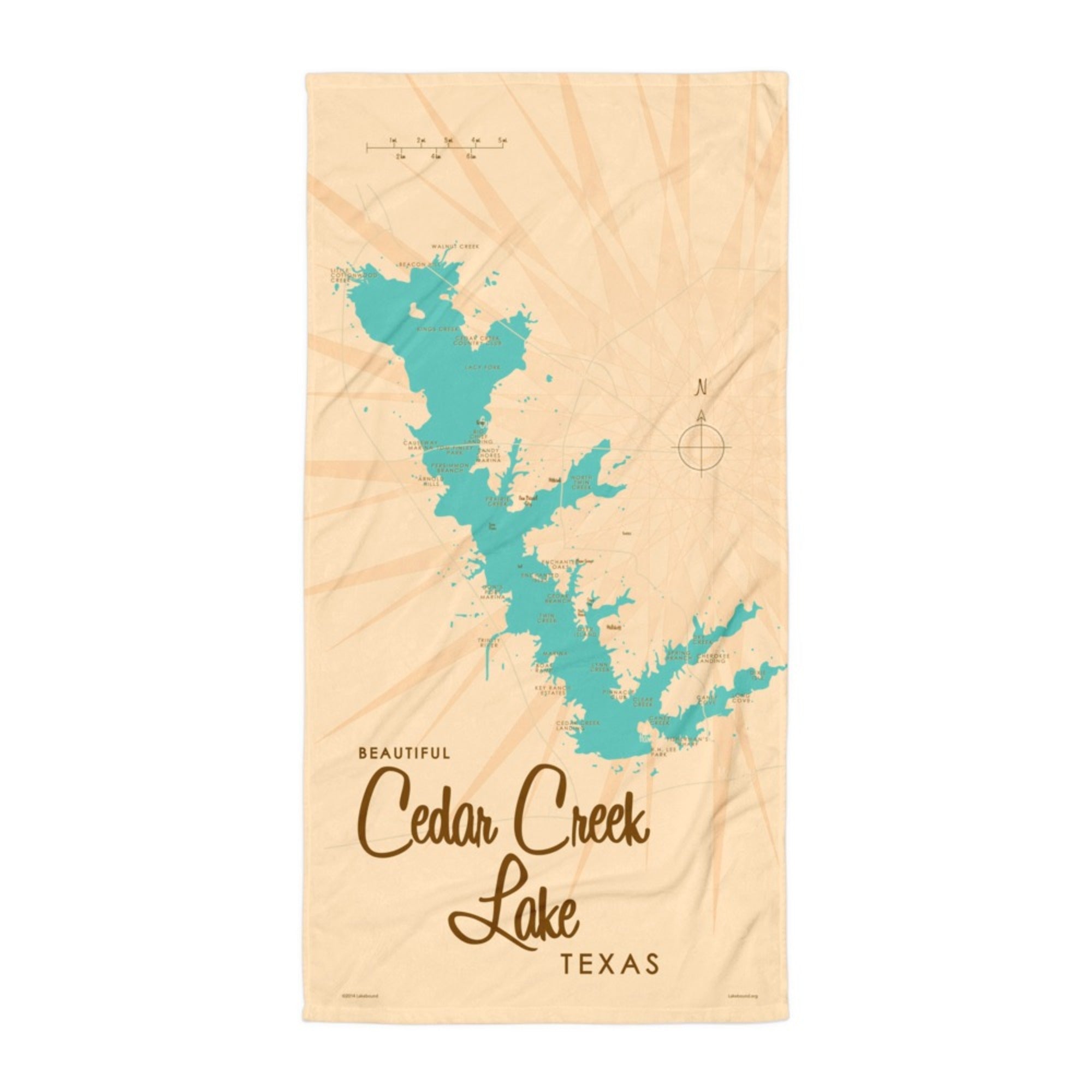 Cedar Creek Lake Texas Beach Towel