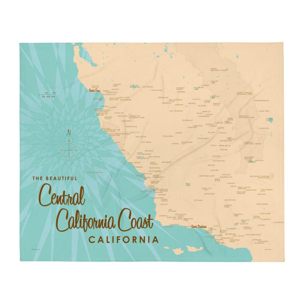 Central California Coast Throw Blanket