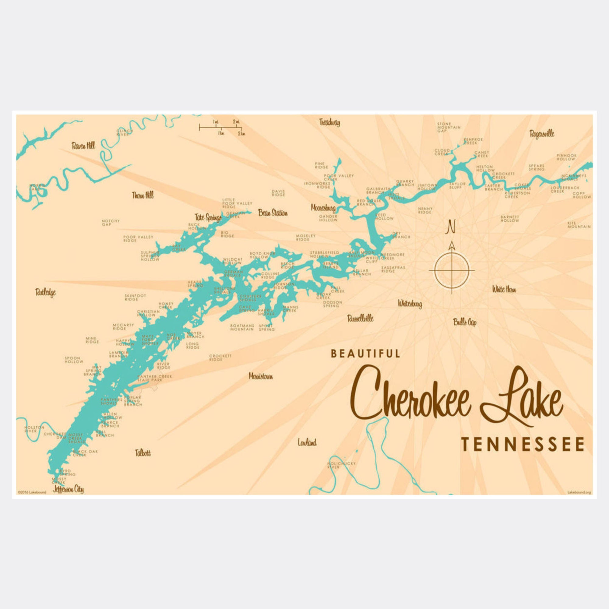 Cherokee Lake Tennessee, Paper Print