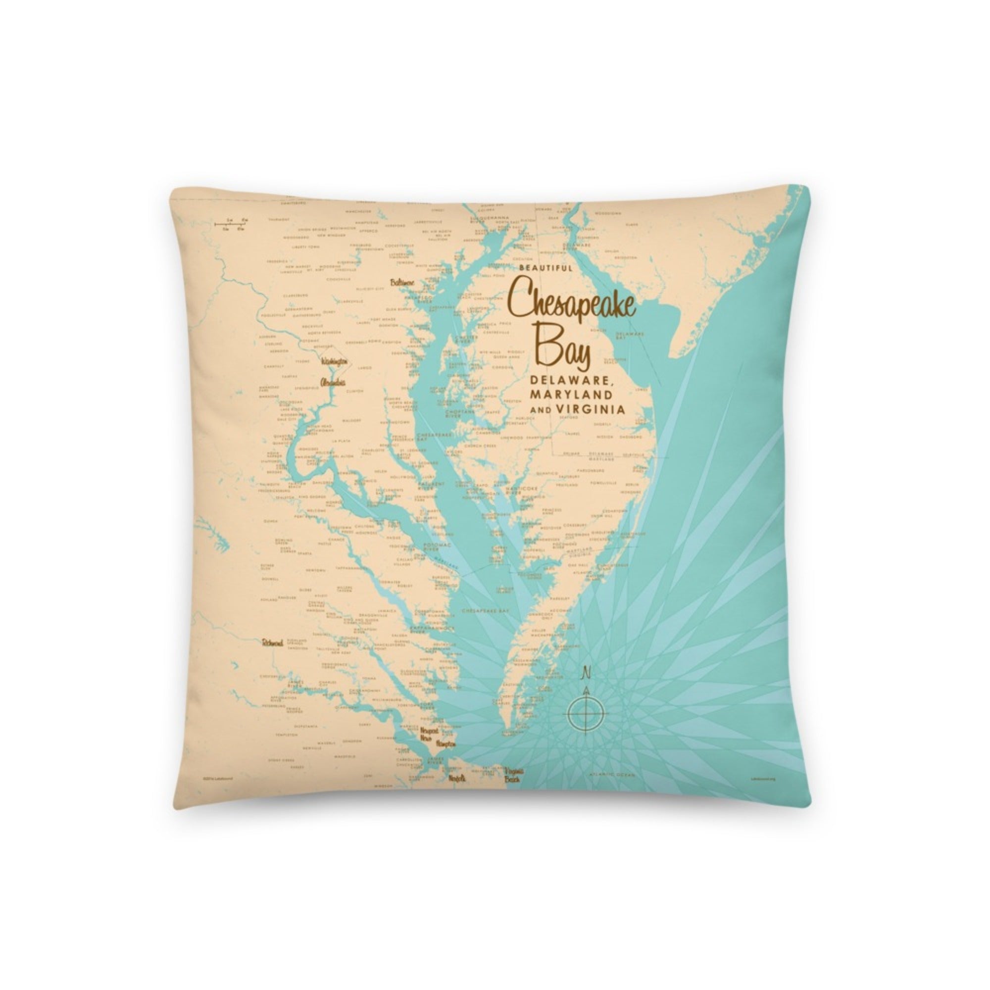 Chesapeake Bay Maryland Virginia Pillow