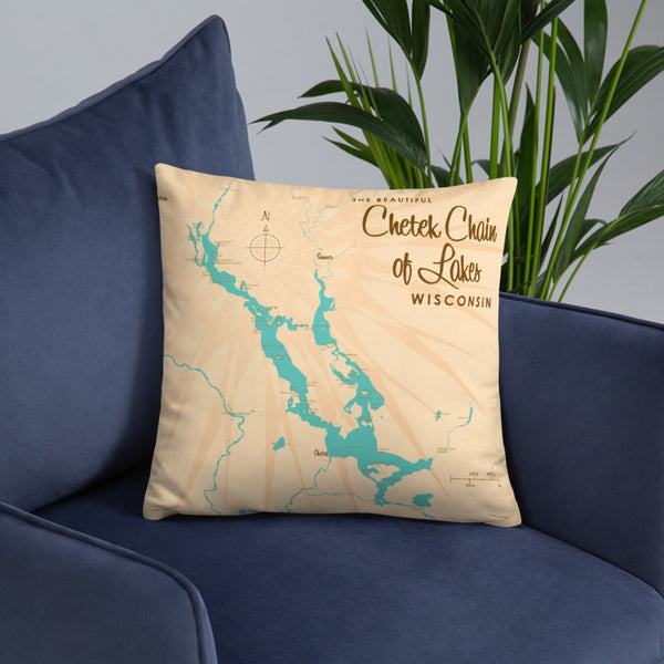 Chetek Chain of Lakes Wisconsin Pillow