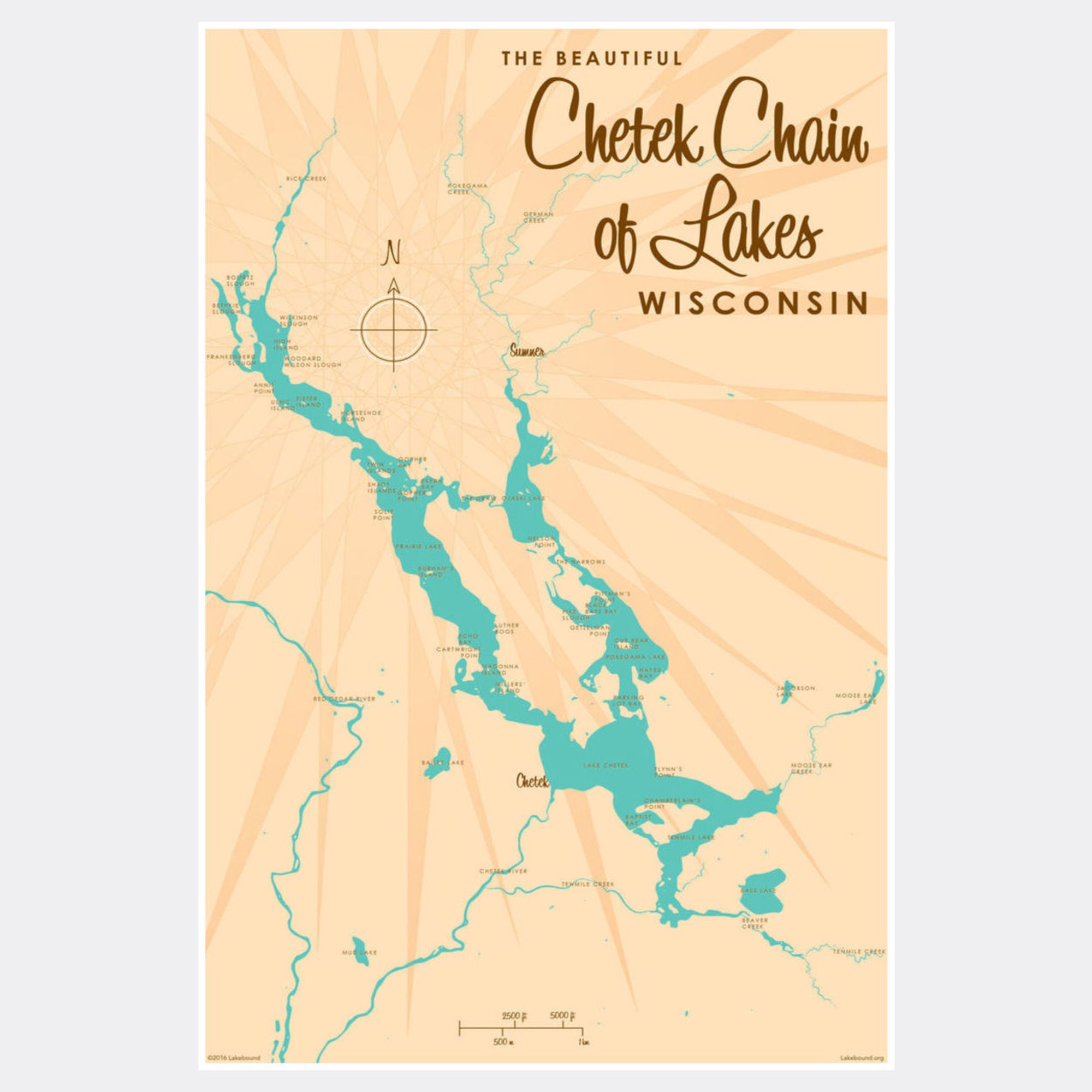 Chetek Chain of Lakes Wisconsin, Paper Print