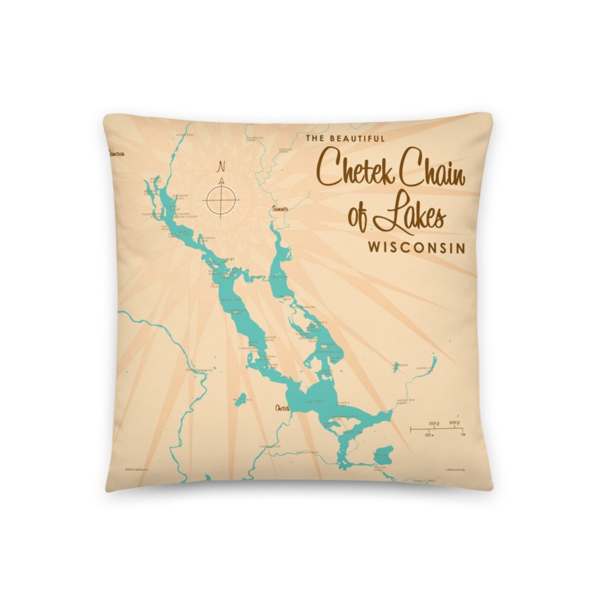 Chetek Chain of Lakes Wisconsin Pillow