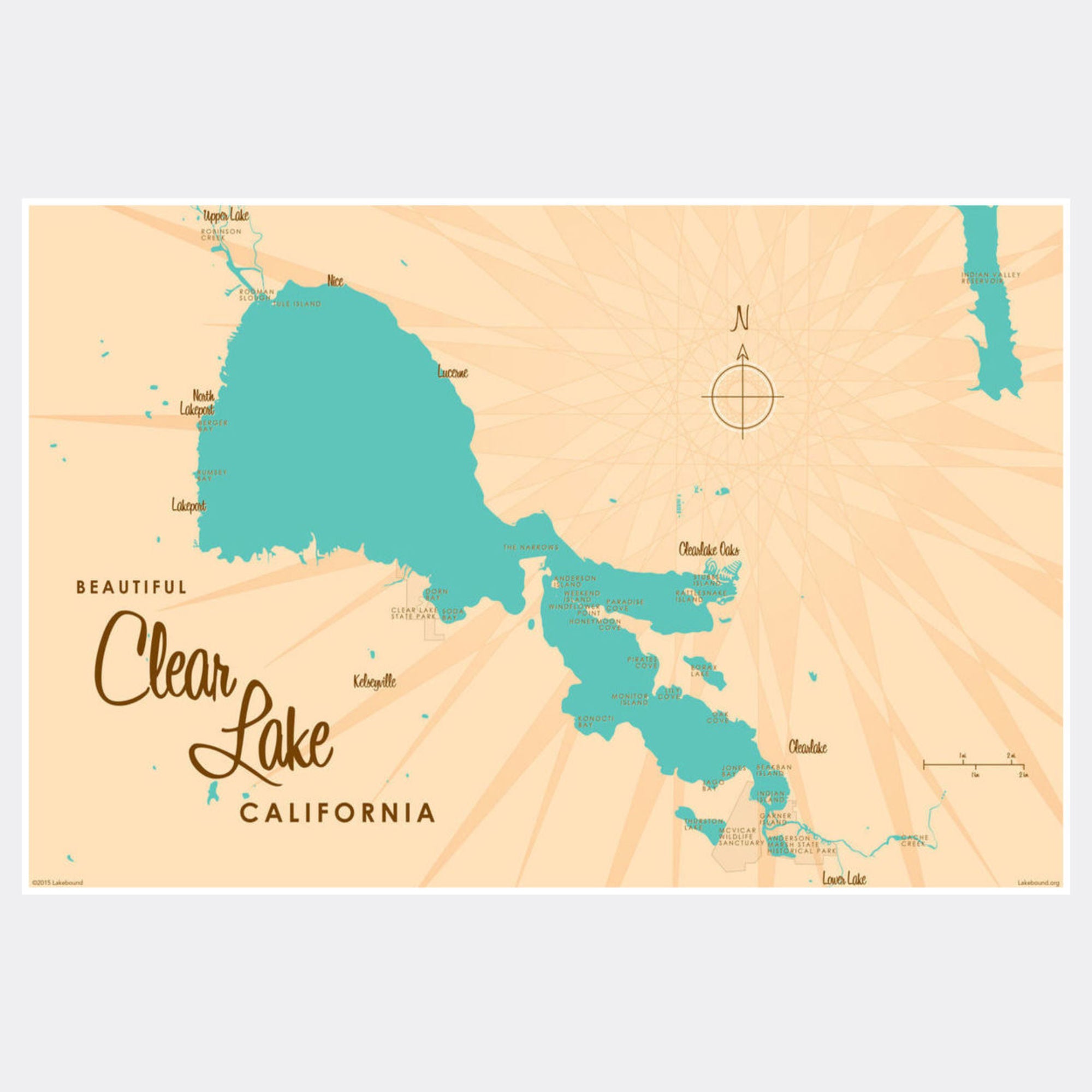 Clear Lake California, Paper Print