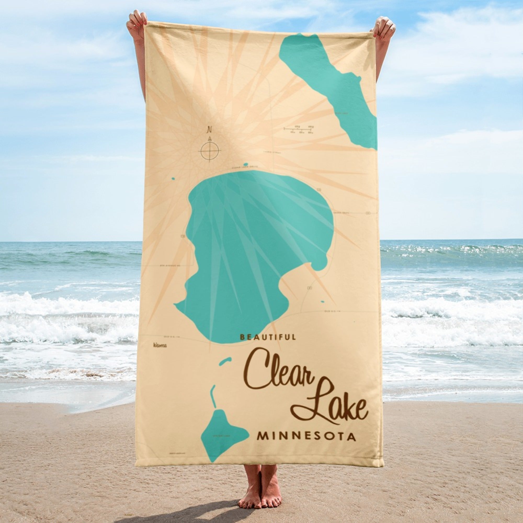 Clear Lake Minnesota Beach Towel