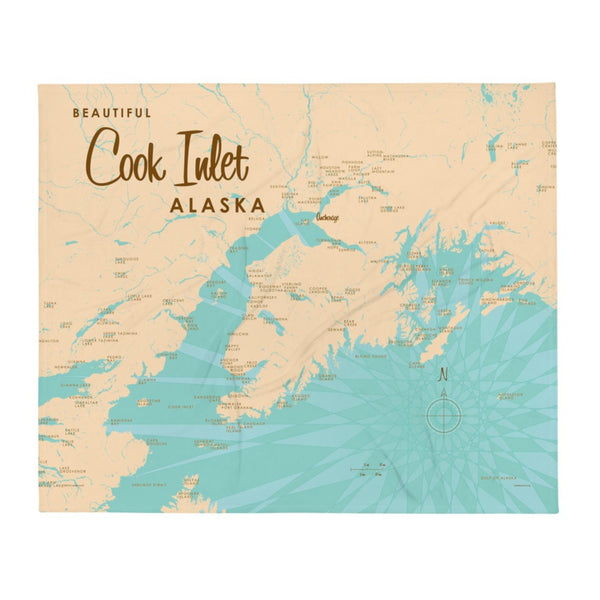 Cook Inlet Alaska Throw Blanket