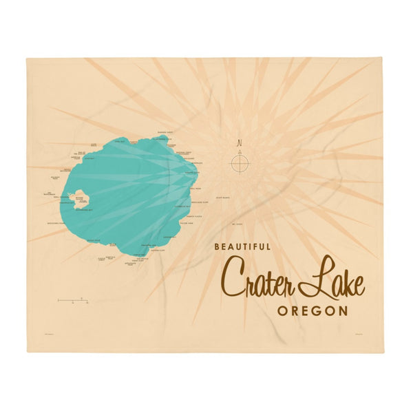 Crater Lake Oregon Throw Blanket