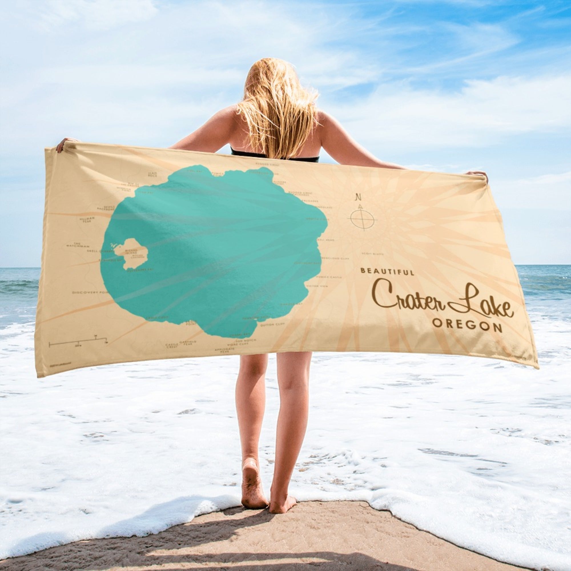 Crater Lake Oregon Beach Towel